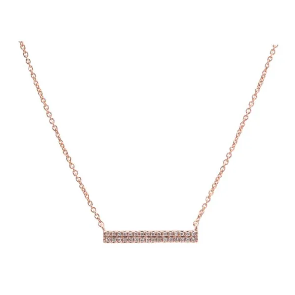 Diamond Necklace in 14 Karat Rose Gold 2.00 Grams Tzfasman Jewelers Brooklyn, NY
