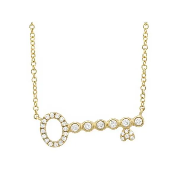 Diamond Necklace in 14 Karat Yellow Gold 2.36 Grams Tzfasman Jewelers Brooklyn, NY