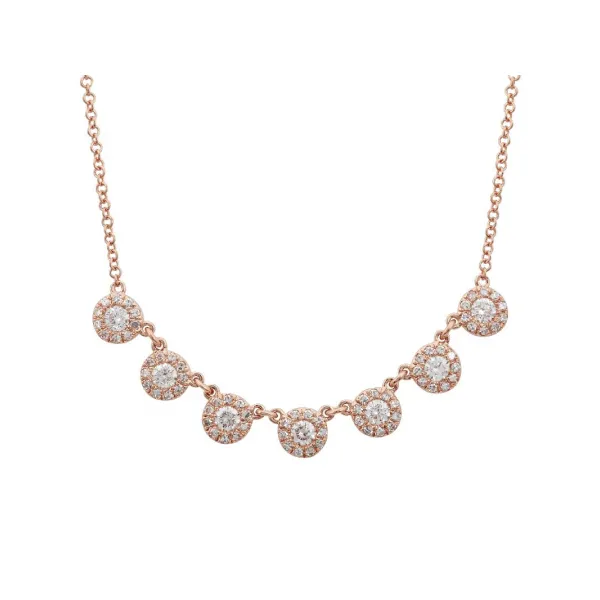 Diamond Necklace in 14 Karat Rose Gold 2.61 Grams Tzfasman Jewelers Brooklyn, NY