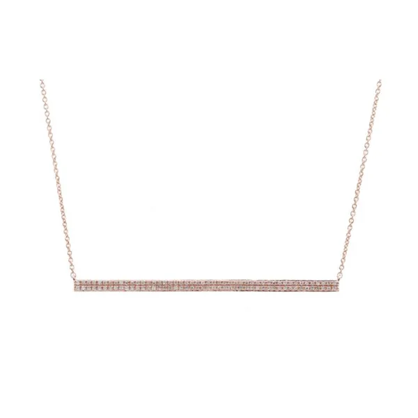 Diamond Necklace in 14 Karat Rose Gold 3.15 Grams Tzfasman Jewelers Brooklyn, NY