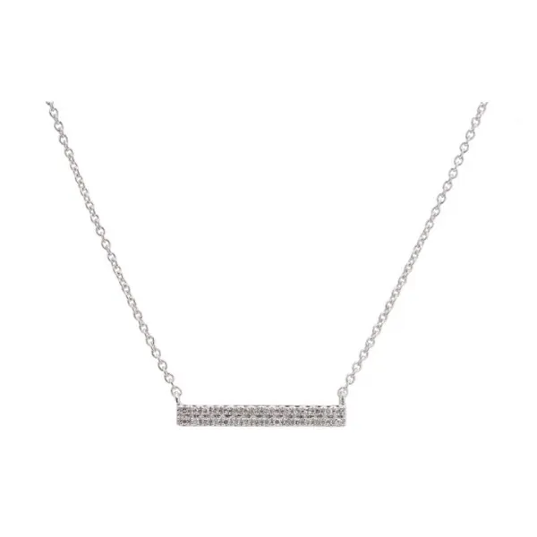 Diamond Necklace in 14 Karat White Gold 1.85 Grams Tzfasman Jewelers Brooklyn, NY