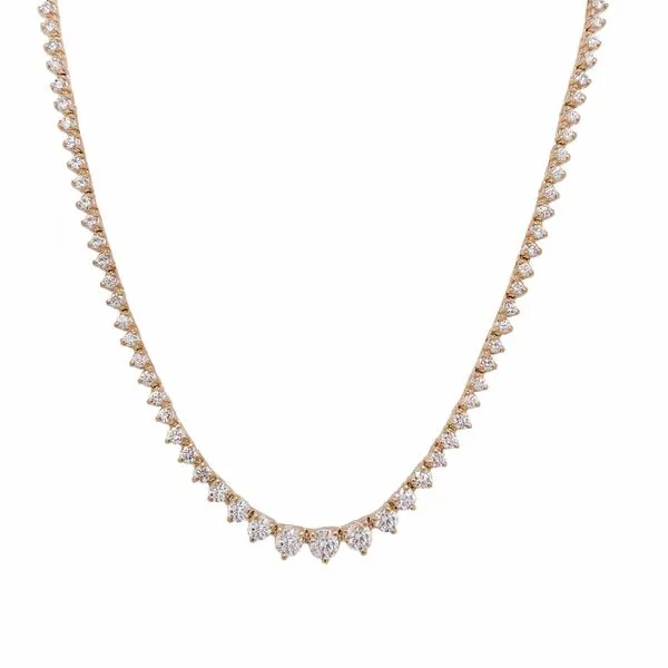 Diamond Necklace in 14 Karat Yellow Gold 8.8 Grams Tzfasman Jewelers Brooklyn, NY