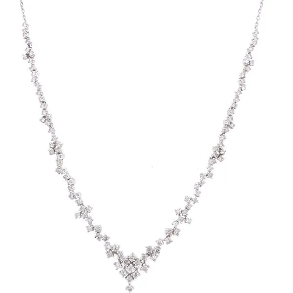 Diamond Necklace in 14 Karat White Gold Tzfasman Jewelers Brooklyn, NY