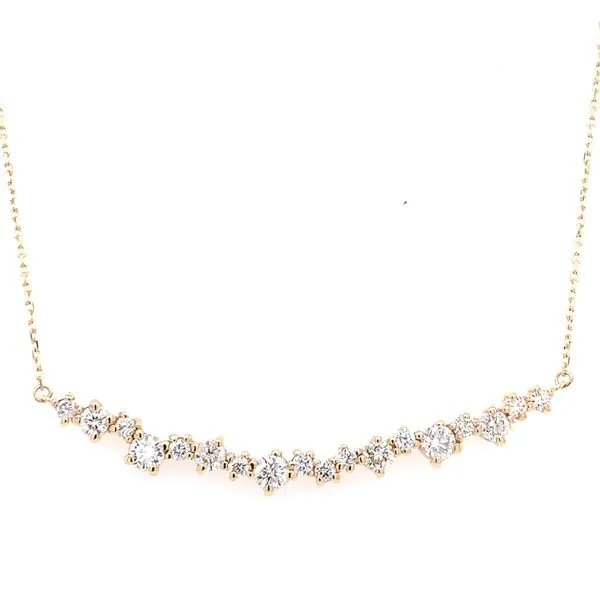 Diamond Necklace in 14 Karat Yellow Gold Tzfasman Jewelers Brooklyn, NY