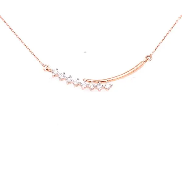 Diamond Necklace in 14 Karat Rose Gold Tzfasman Jewelers Brooklyn, NY