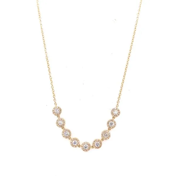 Diamond Necklace in 14 Karat Yellow Gold 4.34 Grams Tzfasman Jewelers Brooklyn, NY