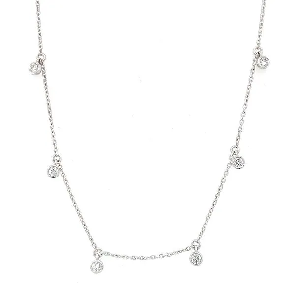 Diamond Necklace in 14 Karat White Gold Tzfasman Jewelers Brooklyn, NY