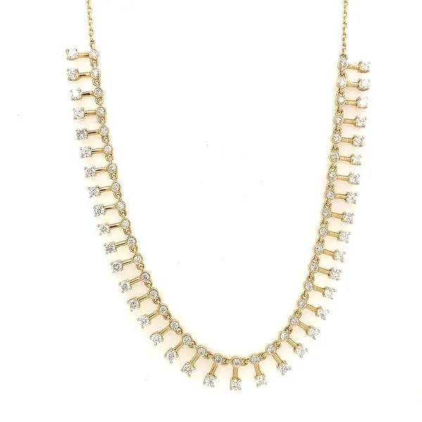 Diamond Necklace in 14 Karat Yellow Gold Tzfasman Jewelers Brooklyn, NY