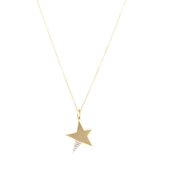 Diamond Necklace in 14 Karat Yellow Gold 1.74 Grams Tzfasman Jewelers Brooklyn, NY
