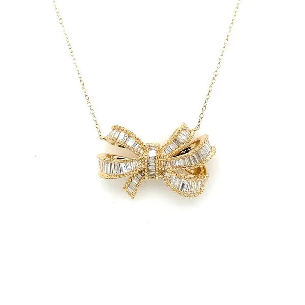 Diamond Necklace in 14 Karat Yellow Gold 4.5 Grams Tzfasman Jewelers Brooklyn, NY