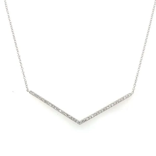 Diamond Necklace in 14 Karat White Gold 1.61 Grams Tzfasman Jewelers Brooklyn, NY