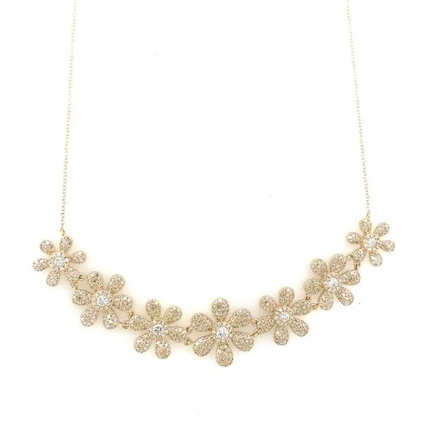 Diamond Necklace in 14 Karat Yellow Gold 7.80 Grams Tzfasman Jewelers Brooklyn, NY