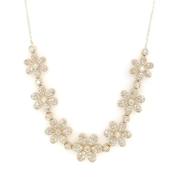 Diamond Necklace in 14 Karat Yellow Gold 9.05 Grams Tzfasman Jewelers Brooklyn, NY