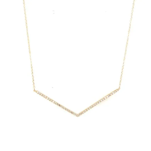 Diamond Necklace in 14 Karat Yellow Gold 1.58 Grams Tzfasman Jewelers Brooklyn, NY