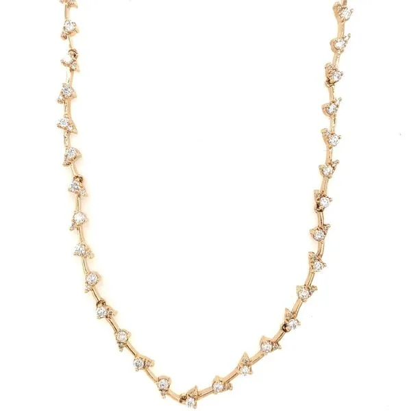 Diamond Necklace in 14 Karat Yellow Gold Tzfasman Jewelers Brooklyn, NY