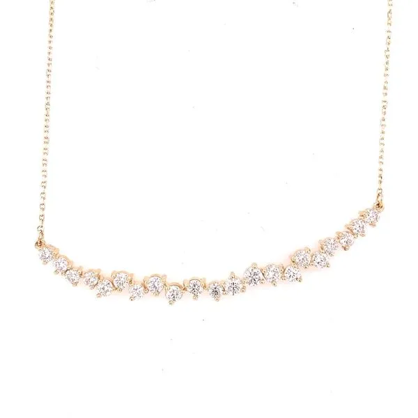 Diamond Necklace in 14 Karat Yellow Gold Tzfasman Jewelers Brooklyn, NY
