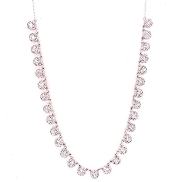 Diamond Necklace in 14 Karat White Gold 6.82 Grams Tzfasman Jewelers Brooklyn, NY