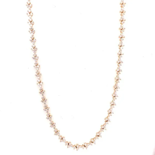 Diamond Necklace in 14 Karat Yellow Gold 7.30 Grams Tzfasman Jewelers Brooklyn, NY