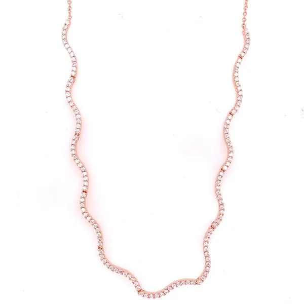 Diamond Necklace in 14 Karat Rose Gold 7.18 Grams Tzfasman Jewelers Brooklyn, NY