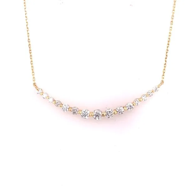 Diamond Necklace in 14 Karat Yellow Gold 3.2 Grams Tzfasman Jewelers Brooklyn, NY