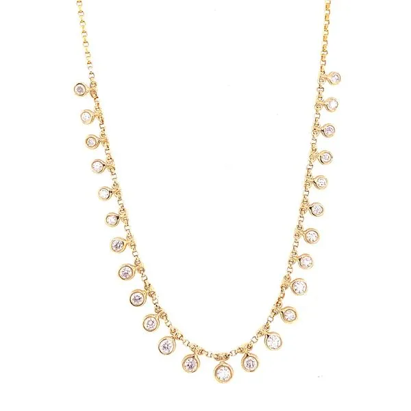 Diamond Necklace in 14 Karat Yellow Gold Tzfasman Jewelers Brooklyn, NY