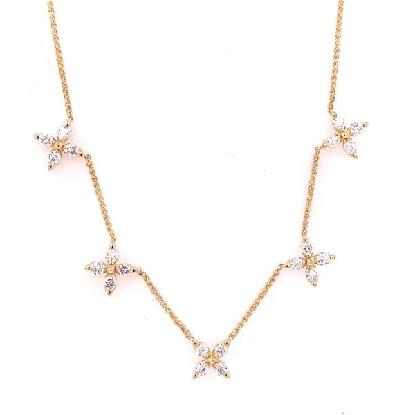 Diamond Necklace in 14 Karat Yellow Gold Tzfasman Jewelers Brooklyn, NY