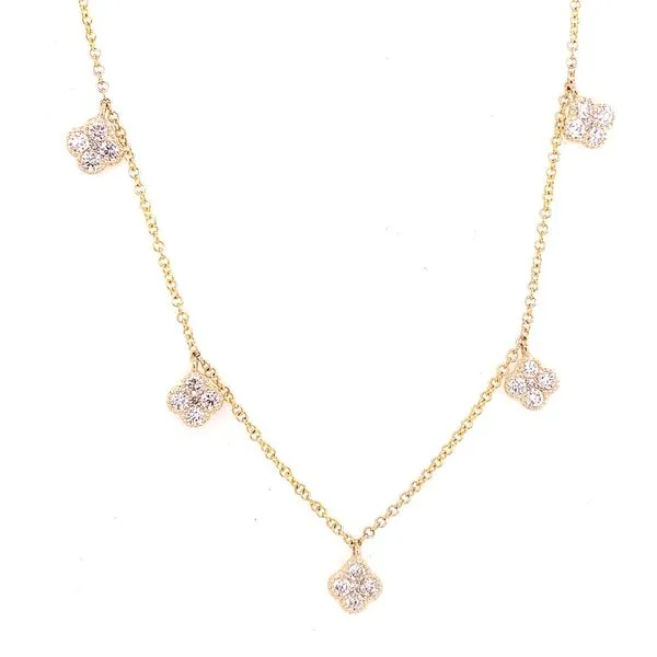 Diamond Necklace in 14 Karat Yellow Gold Tzfasman Jewelers Brooklyn, NY