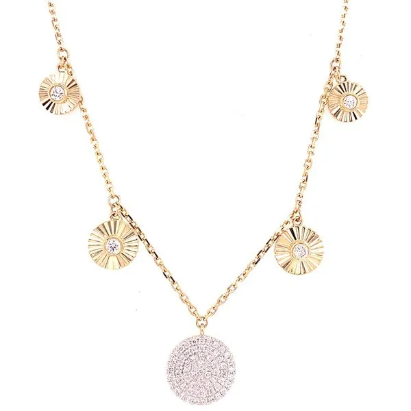 Diamond Necklace in 14 Karat Yellow Gold Tzfasman Jewelers Brooklyn, NY