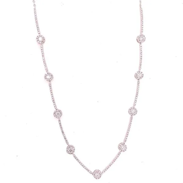 Diamond Necklace in 14 Karat White Gold 5.16 Grams Tzfasman Jewelers Brooklyn, NY