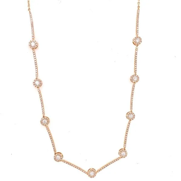 Diamond Necklace in 14 Karat Yellow Gold 5.05 Grams Tzfasman Jewelers Brooklyn, NY