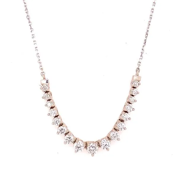 Diamond Necklace in 14 Karat White Gold Tzfasman Jewelers Brooklyn, NY