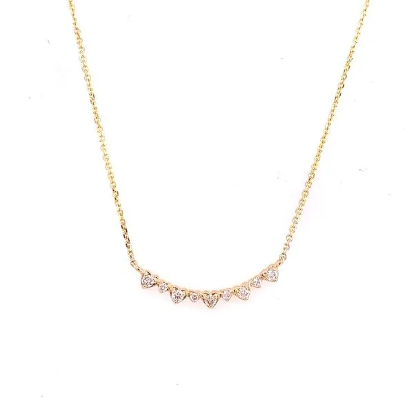 Diamond Necklace in 14 Karat Yellow Gold 1.82 Grams Tzfasman Jewelers Brooklyn, NY