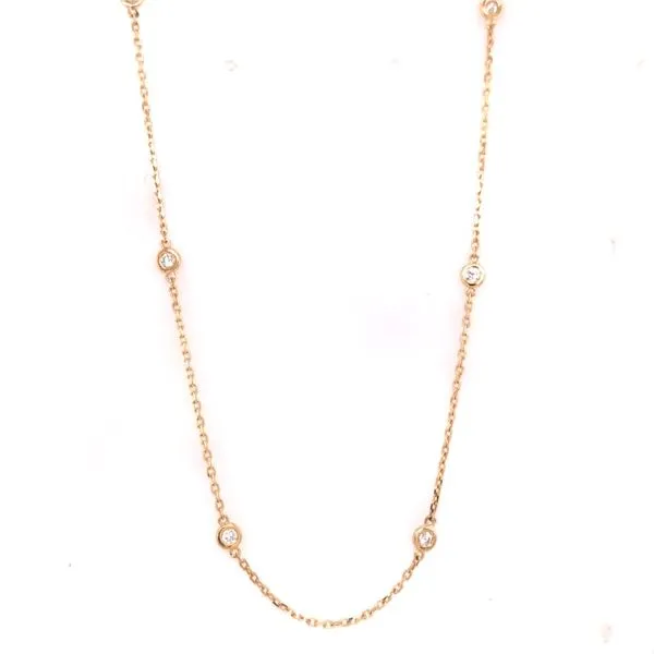 Diamond Necklace in 14 Karat Yellow Gold Tzfasman Jewelers Brooklyn, NY
