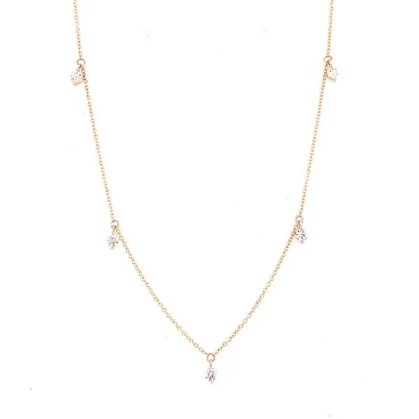 Diamond Necklace in 14 Karat Yellow Gold 1.67 Grams Tzfasman Jewelers Brooklyn, NY