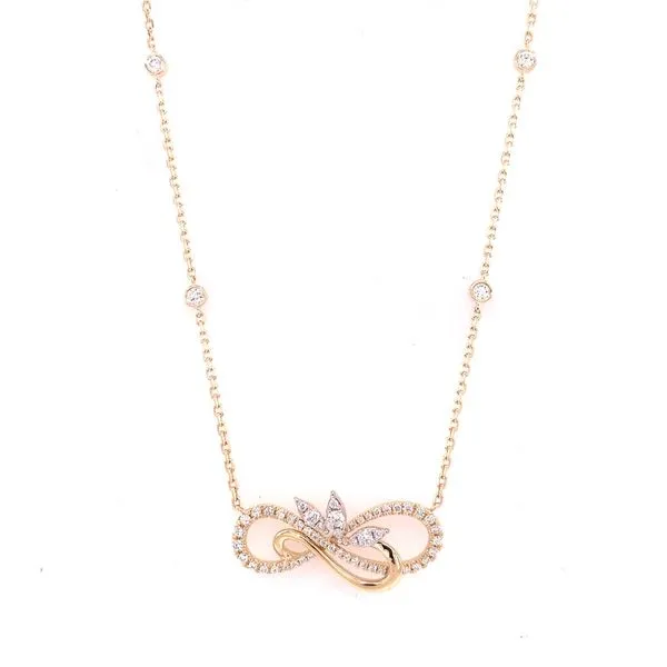 Diamond Necklace in 14 Karat Yellow Gold 4.98 Grams Tzfasman Jewelers Brooklyn, NY