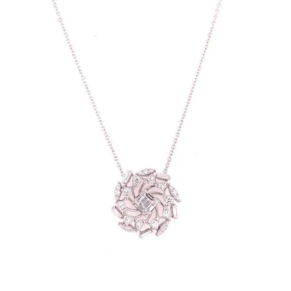 Diamond Necklace in 14 Karat White Gold 4.84 Grams Tzfasman Jewelers Brooklyn, NY