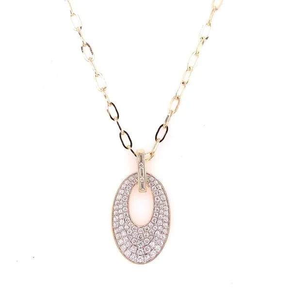 Diamond Necklace in 14 Karat Yellow Gold 9.78 Grams Tzfasman Jewelers Brooklyn, NY