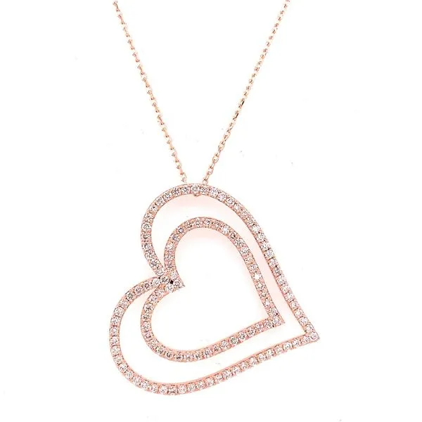 Diamond Necklace in 14 Karat Rose Gold Tzfasman Jewelers Brooklyn, NY