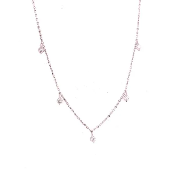 Diamond Necklace in 14 Karat White Gold Tzfasman Jewelers Brooklyn, NY
