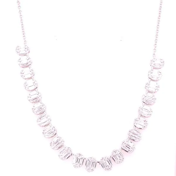 Diamond Necklace in 14 Karat White Gold 6.06 Grams Tzfasman Jewelers Brooklyn, NY