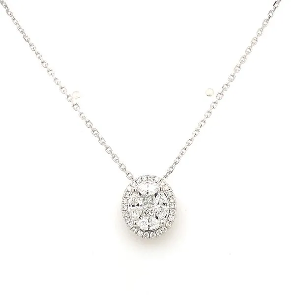 Diamond Necklace in 14 Karat White Gold 3.16 Grams Tzfasman Jewelers Brooklyn, NY