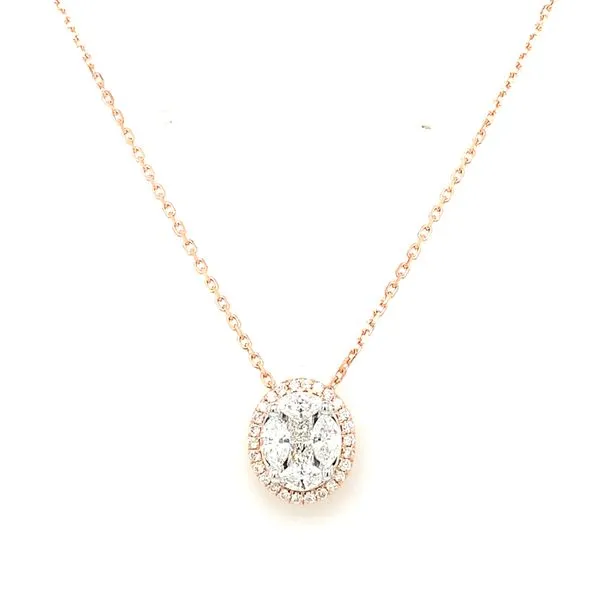Diamond Necklace in 14 Karat Yellow Gold 3.16 Grams Tzfasman Jewelers Brooklyn, NY