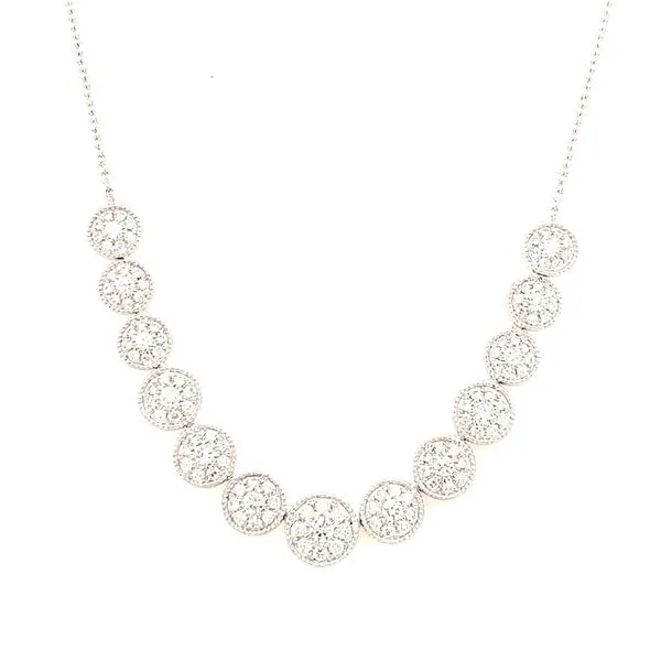 Diamond Necklace in 14 Karat White Gold 5.18 Grams Tzfasman Jewelers Brooklyn, NY