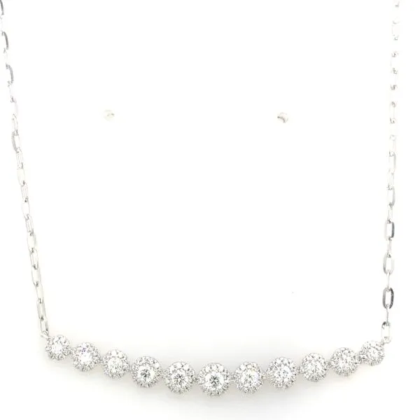 Diamond Necklace in 14 Karat White Gold 3.54 Grams Tzfasman Jewelers Brooklyn, NY