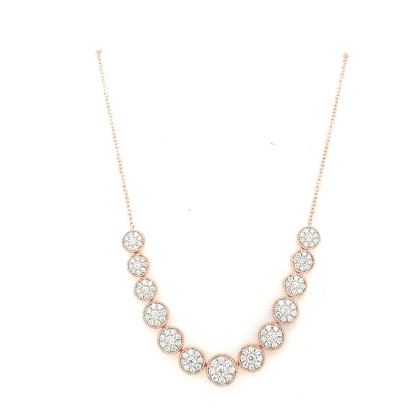 Diamond Necklace in 14 Karat Rose Gold 5.27 Grams Tzfasman Jewelers Brooklyn, NY