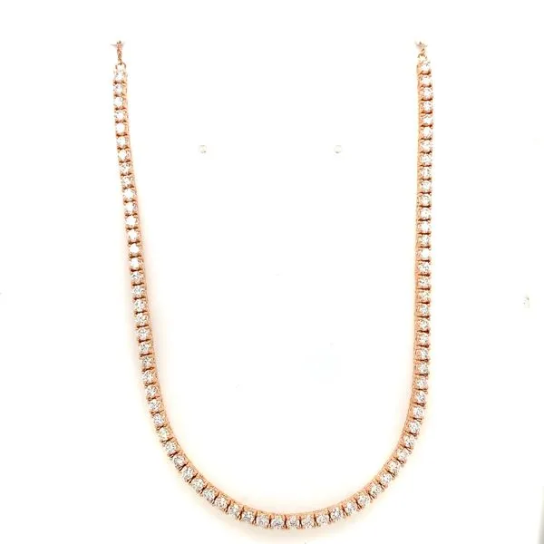 Diamond Necklace in 14 Karat Rose Gold 8.3 Grams Tzfasman Jewelers Brooklyn, NY