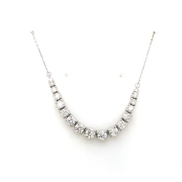 Diamond Necklace in 14 Karat White Gold 6.4 Grams Tzfasman Jewelers Brooklyn, NY