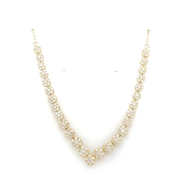 Diamond Necklace in 14 Karat Yellow Gold 6.3 Grams Tzfasman Jewelers Brooklyn, NY
