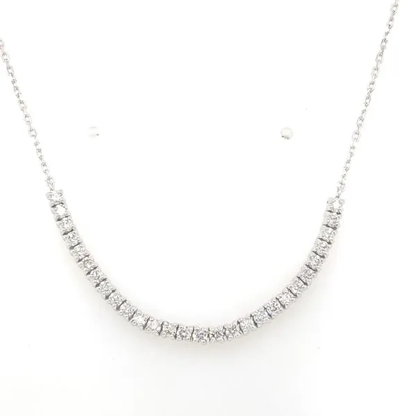 Diamond Necklace in 14 Karat White Gold 3.3 Grams Tzfasman Jewelers Brooklyn, NY