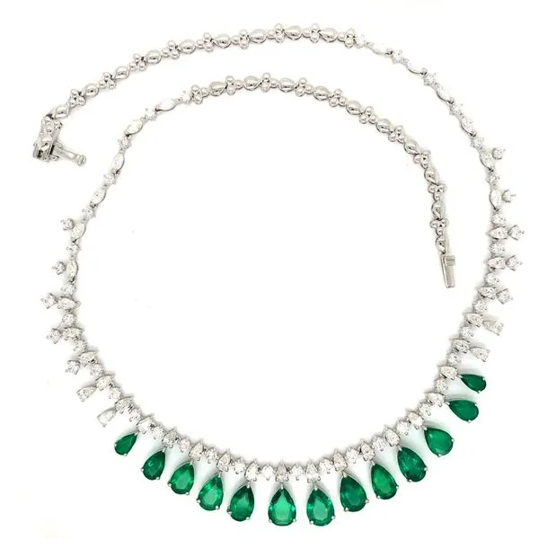 Diamond Necklace in 18 Karat White Gold 24 Grams Tzfasman Jewelers Brooklyn, NY